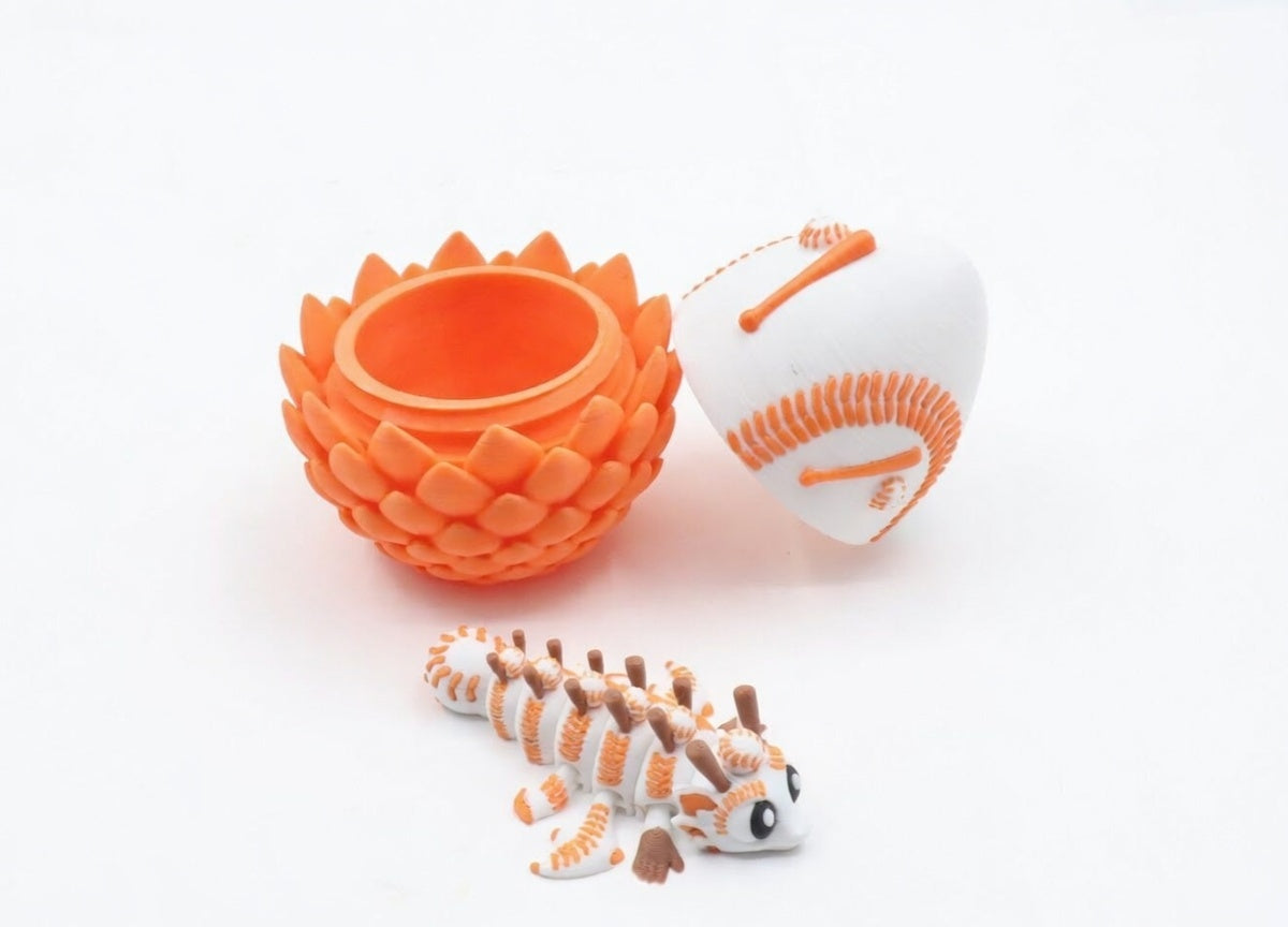 3D Printed Baseball Dragon & Matching Egg