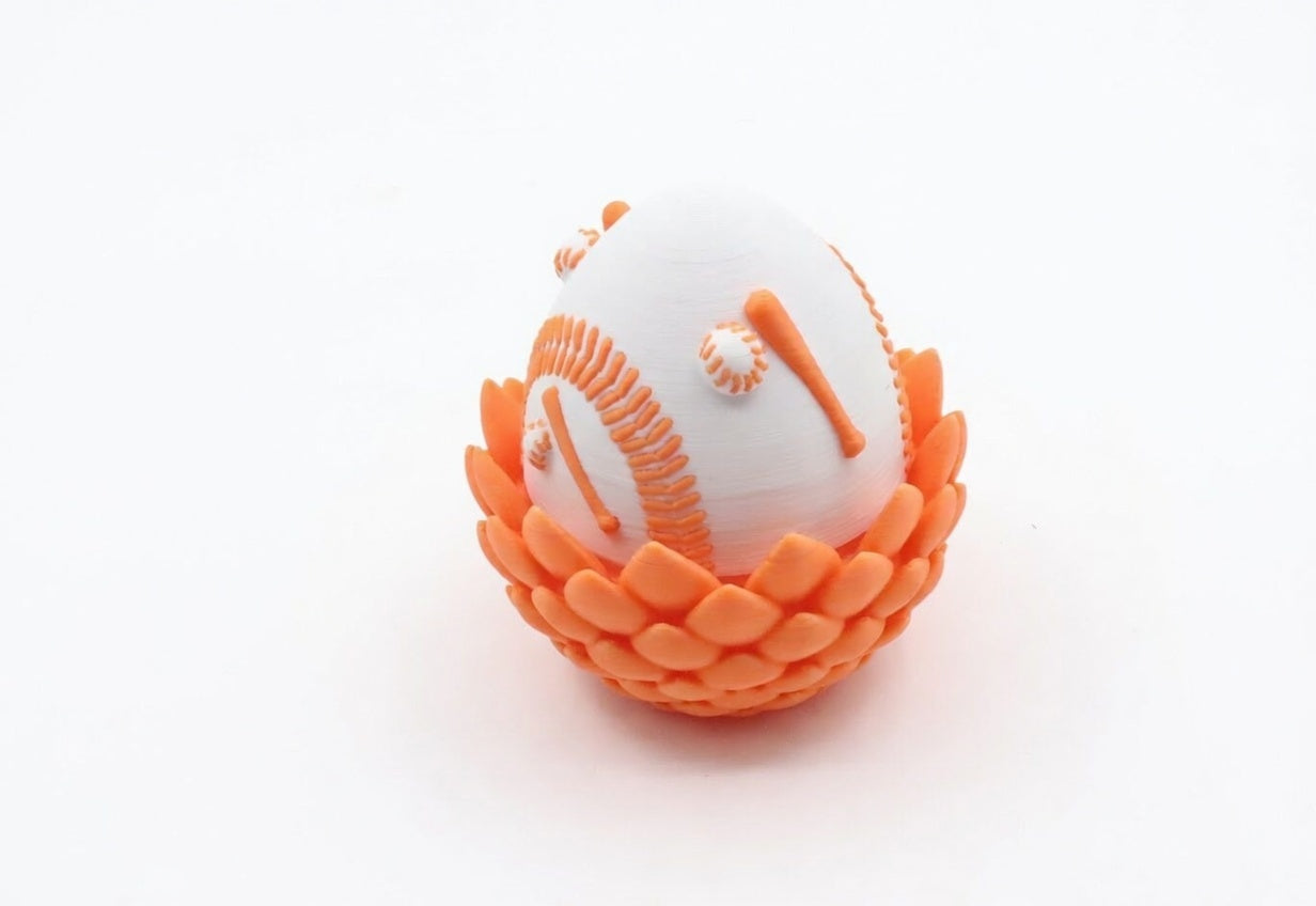 3D Printed Baseball Dragon & Matching Egg