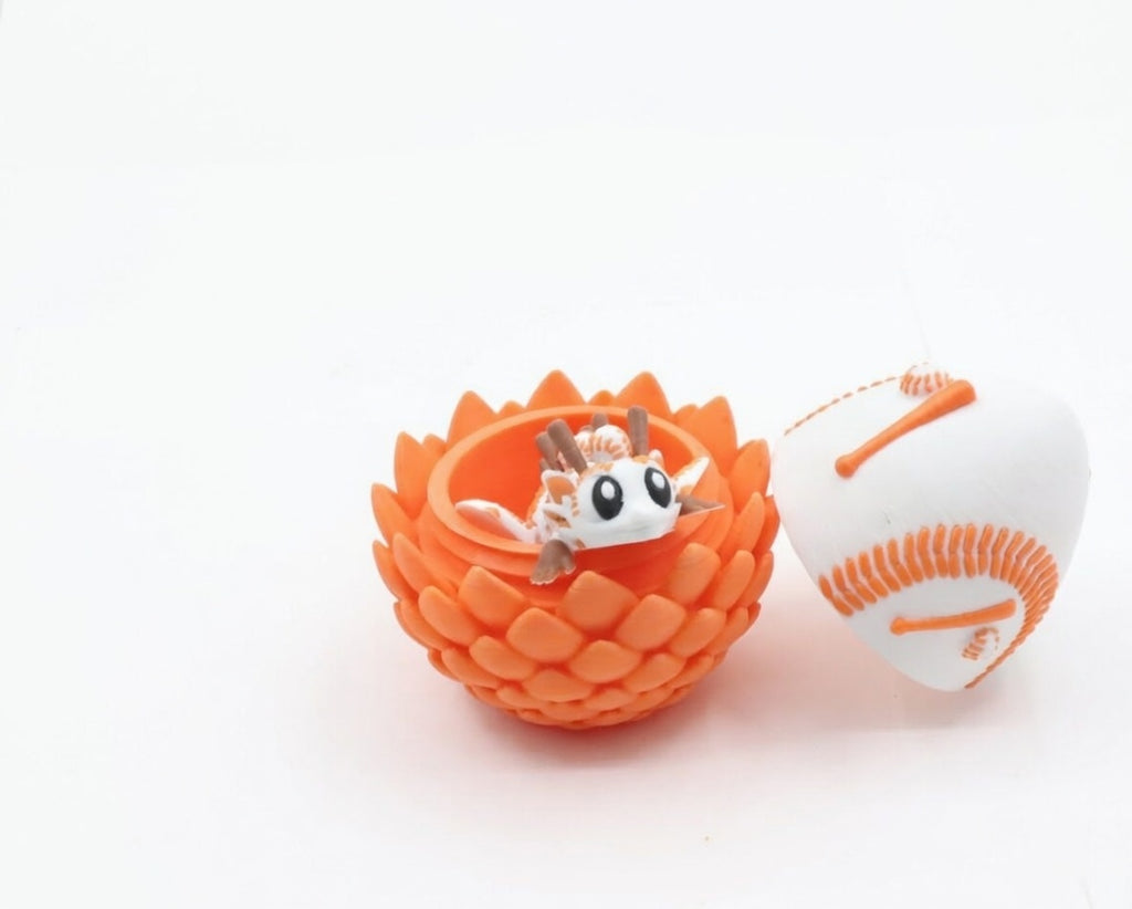 3D Printed Baseball Dragon & Matching Egg